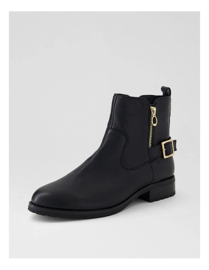 Haysie Black Leather Ankle Boots image 2