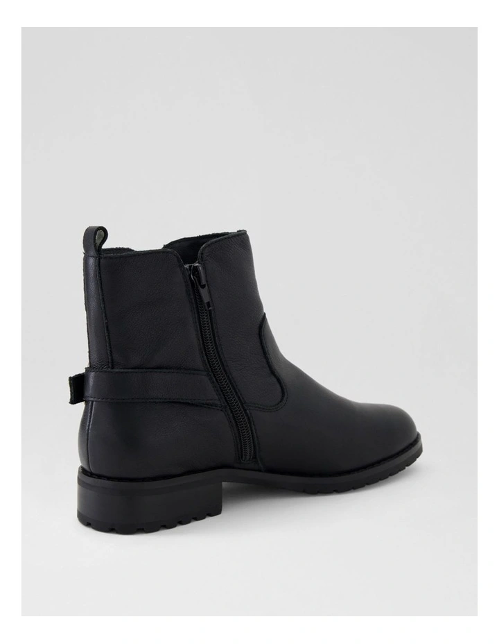 Haysie Black Leather Ankle Boots image 3
