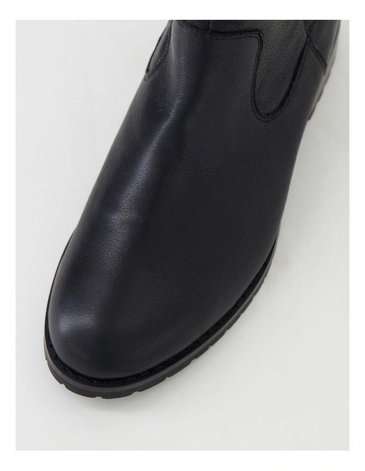 Haysie Black Leather Ankle Boots image 4