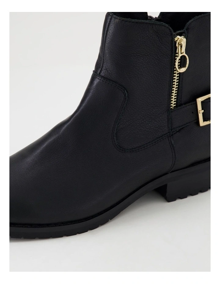 Haysie Black Leather Ankle Boots image 5