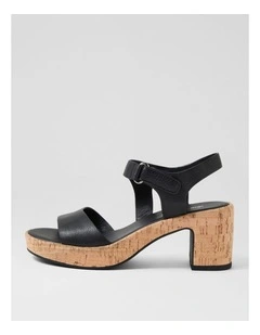 Bollings Black Cork Leather Sandals