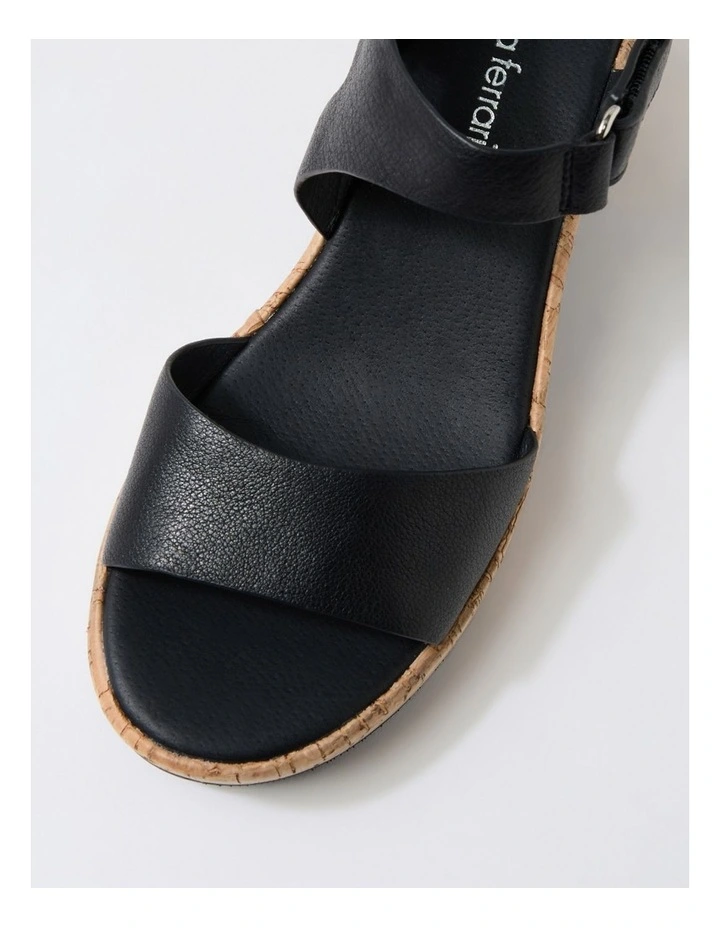 Bollings Black Cork Leather Sandals image 4