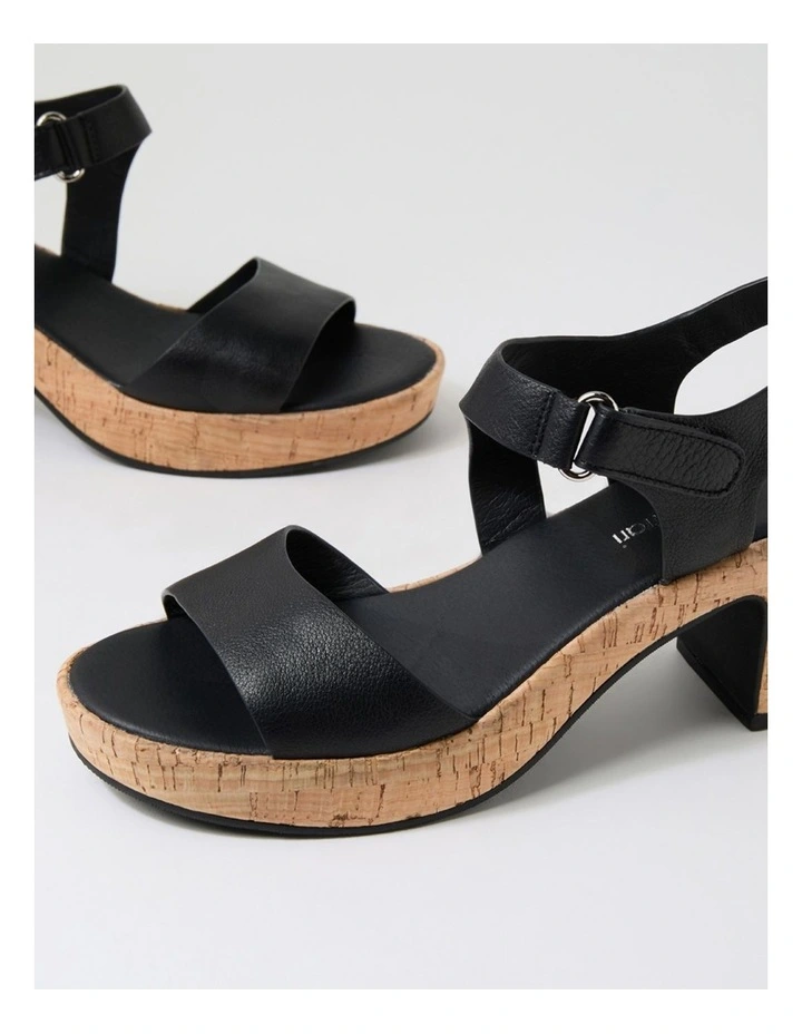 Bollings Black Cork Leather Sandals image 5