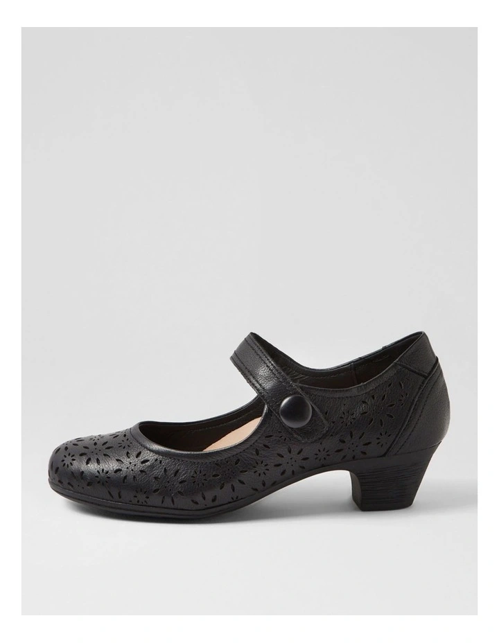 Lindeal Black Leather Heels image 1