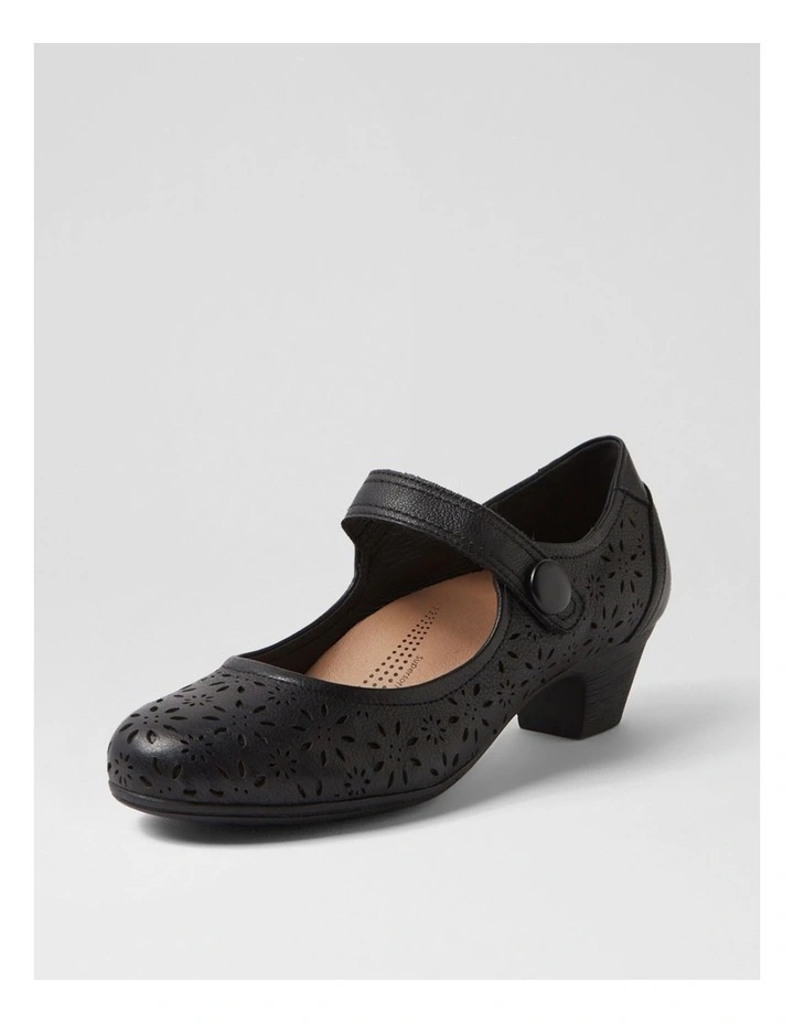 Lindeal Black Leather Heels image 2