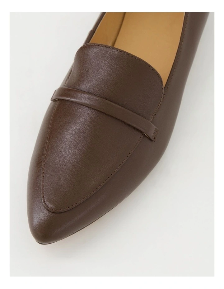 Daele Choc Dark Brown Leather Flat Shoes image 4