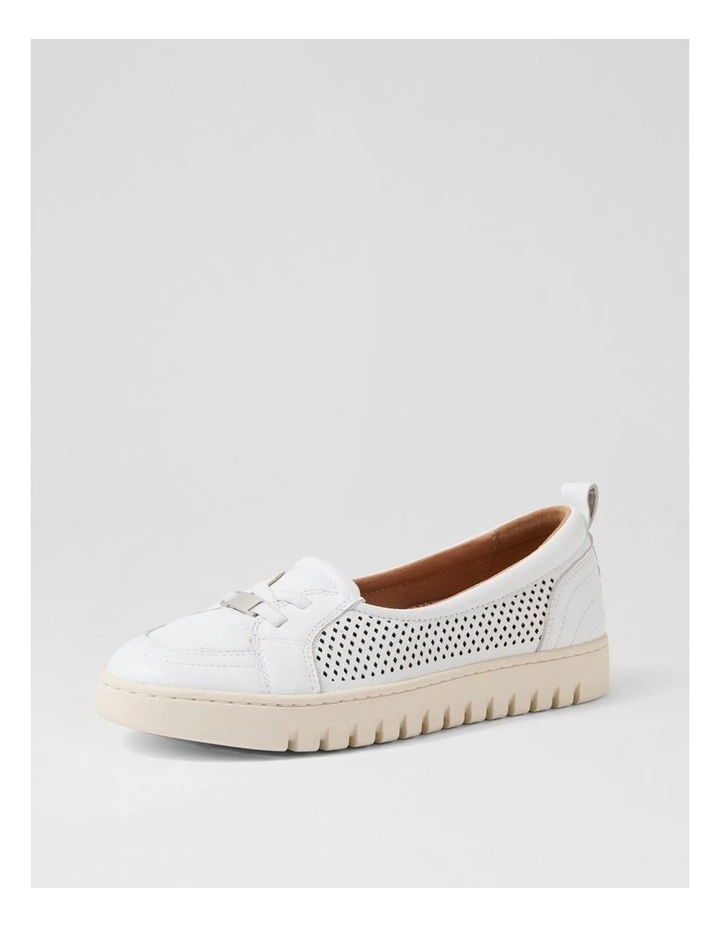 Tarins White Leather Flat Shoes image 2