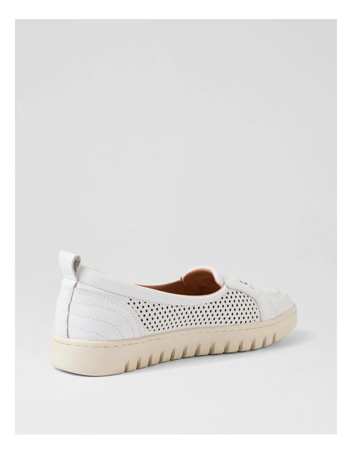 Tarins White Leather Flat Shoes image 3