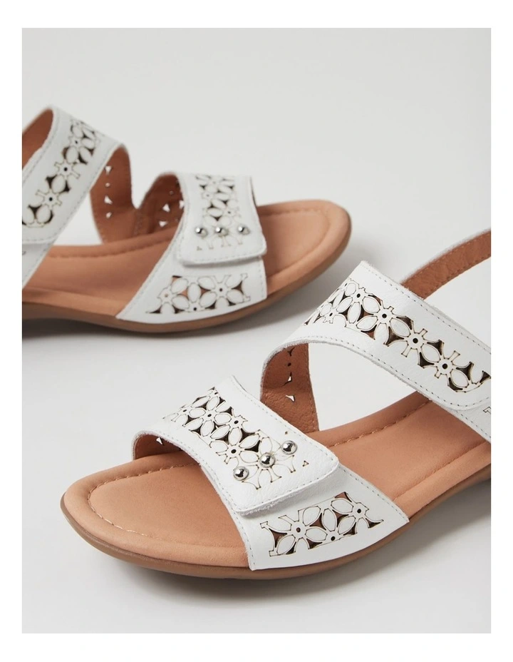 Bluebird White Leather Sandals image 5
