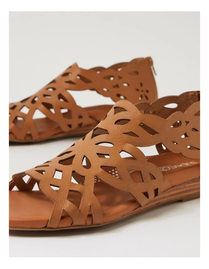 Jacki Dark Tan Leather Sandals image 5