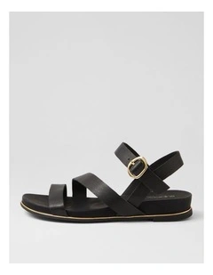 Lindi Black Leather Sandals