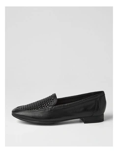 Tillis Black Leather Flat Shoes