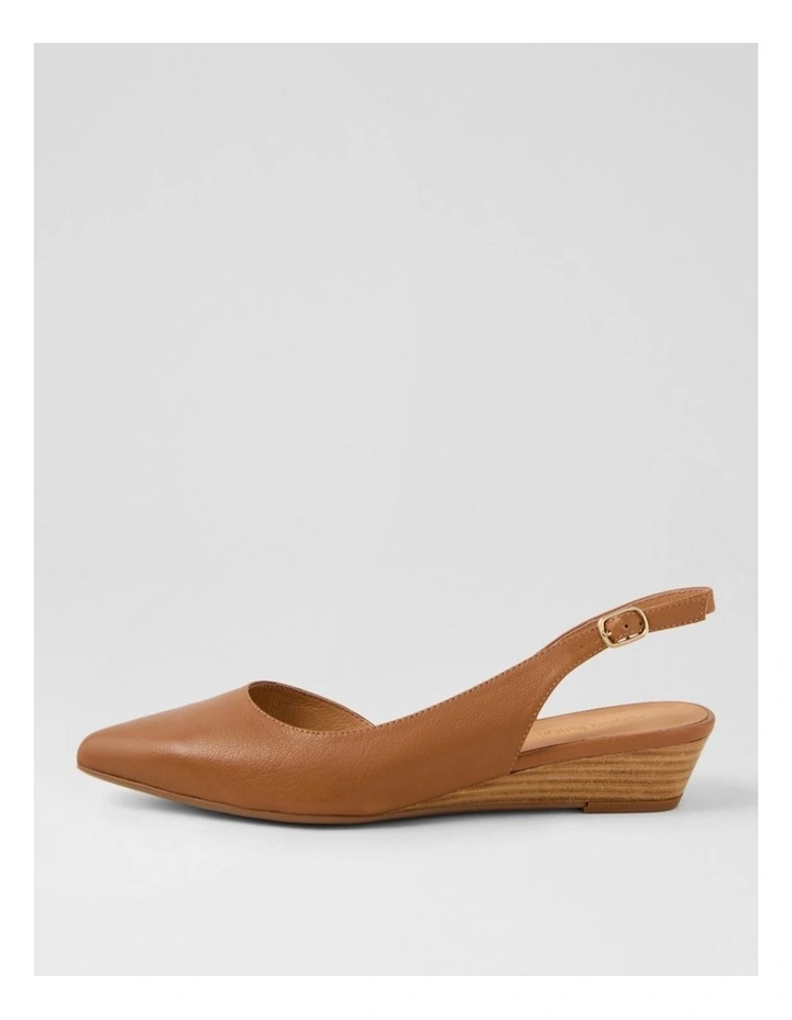 Pleeza Dark Tan Natural Leather Heels image 1