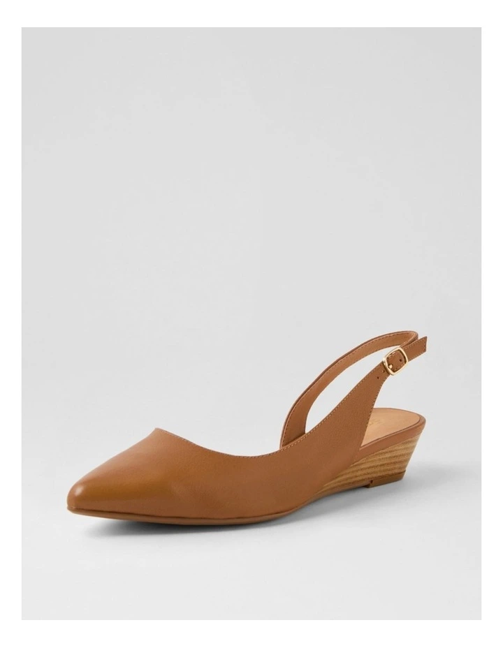 Pleeza Dark Tan Natural Leather Heels image 3