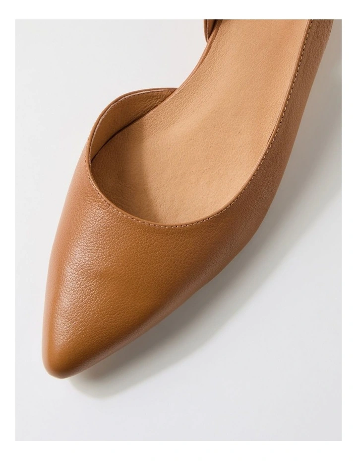 Pleeza Dark Tan Natural Leather Heels image 7