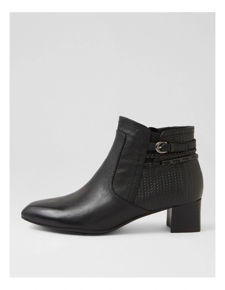 Mayas Black Leather Patent Ankle Boots image 1