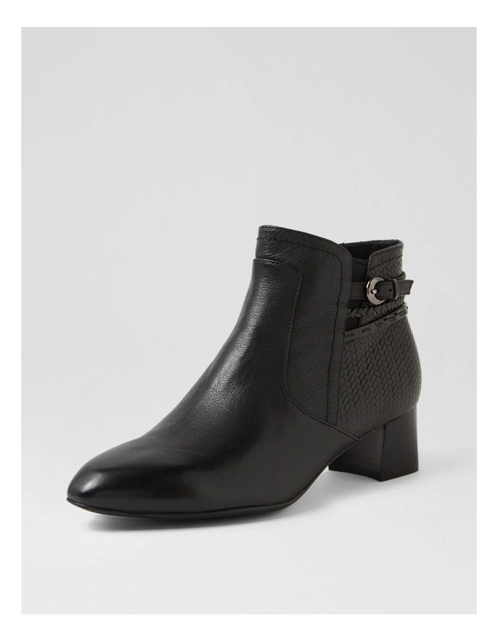 Mayas Black Leather Patent Ankle Boots image 2