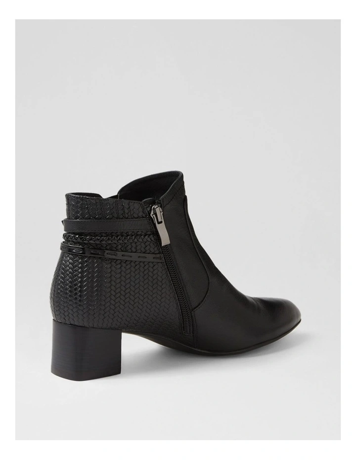 Mayas Black Leather Patent Ankle Boots image 3