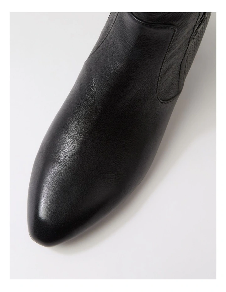 Mayas Black Leather Patent Ankle Boots image 4