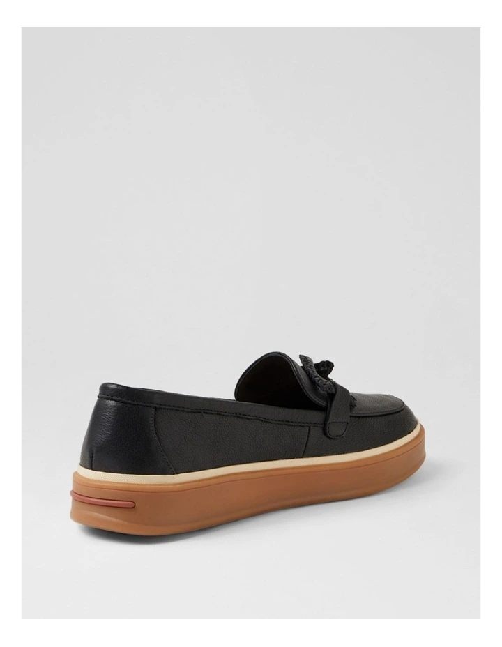 Pottega Black Leather Flat Shoes image 3