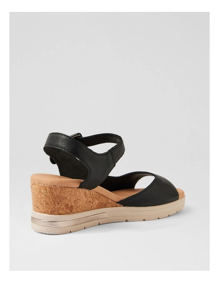 Afelia Black Leather Sandals image 3