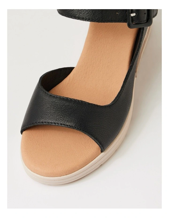Afelia Black Leather Sandals image 4
