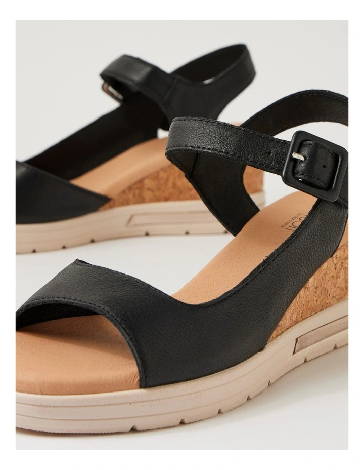 Afelia Black Leather Sandals image 5