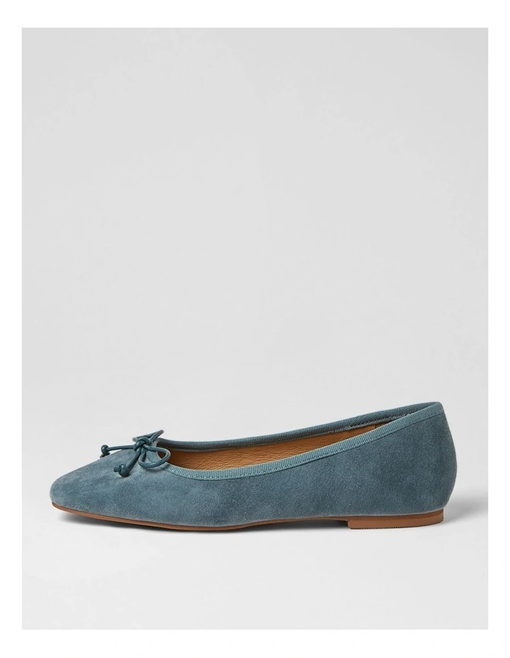 Zokena Blue Denim Suede Flat Shoes image 1