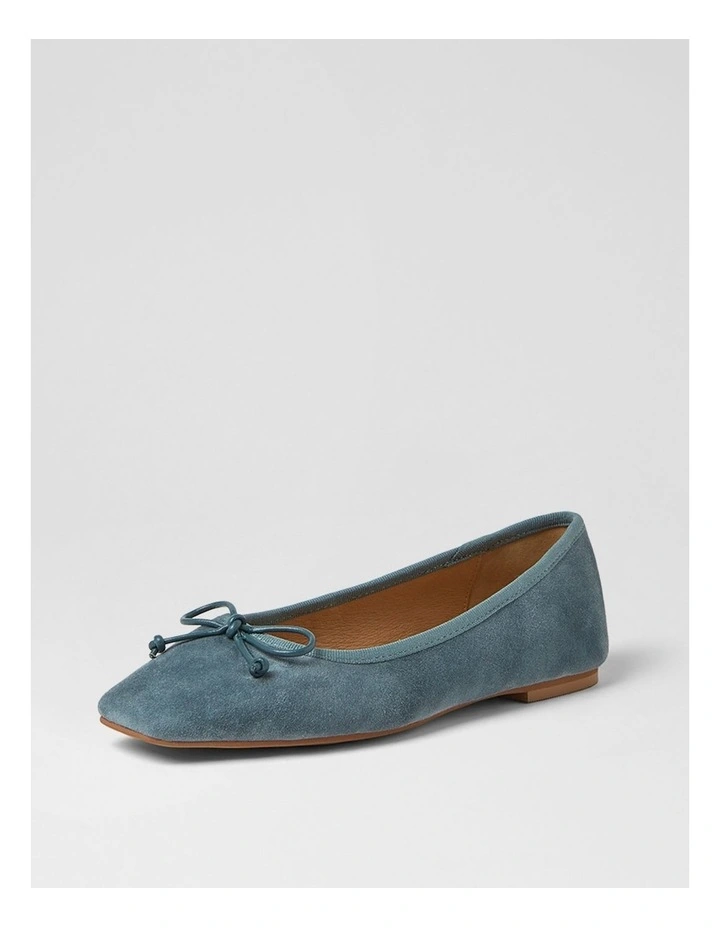 Zokena Blue Denim Suede Flat Shoes image 2