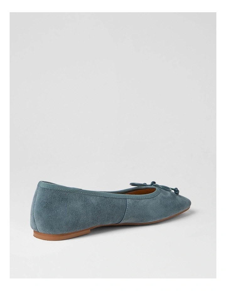 Zokena Blue Denim Suede Flat Shoes image 3