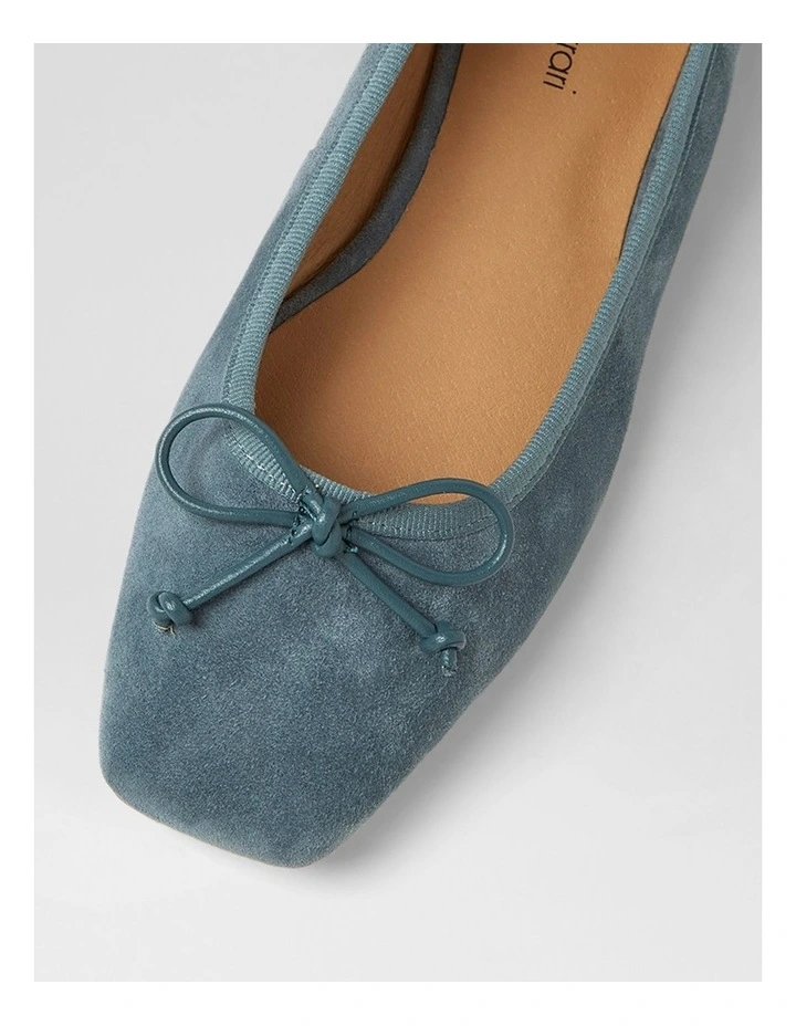 Zokena Blue Denim Suede Flat Shoes image 4