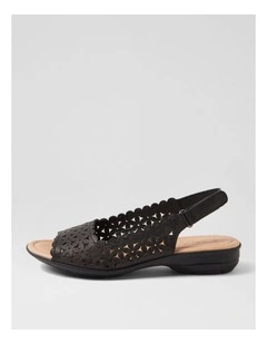 Benisie Black Leather Sandals