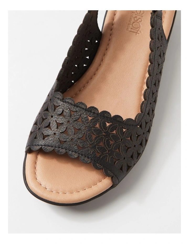 Benisie Black Leather Sandals image 4