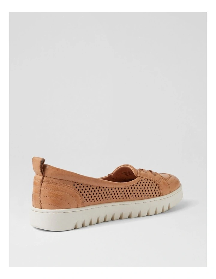 Tarins Dark Tan Off White Sole Leather Flat Shoes image 3