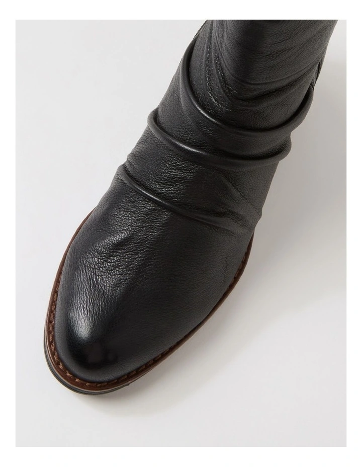 Gardin Black Leather Ankle Boots image 4