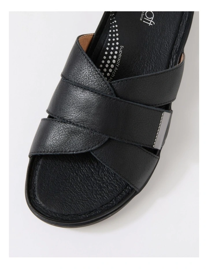 Kimmies Black Leather Sandals image 4