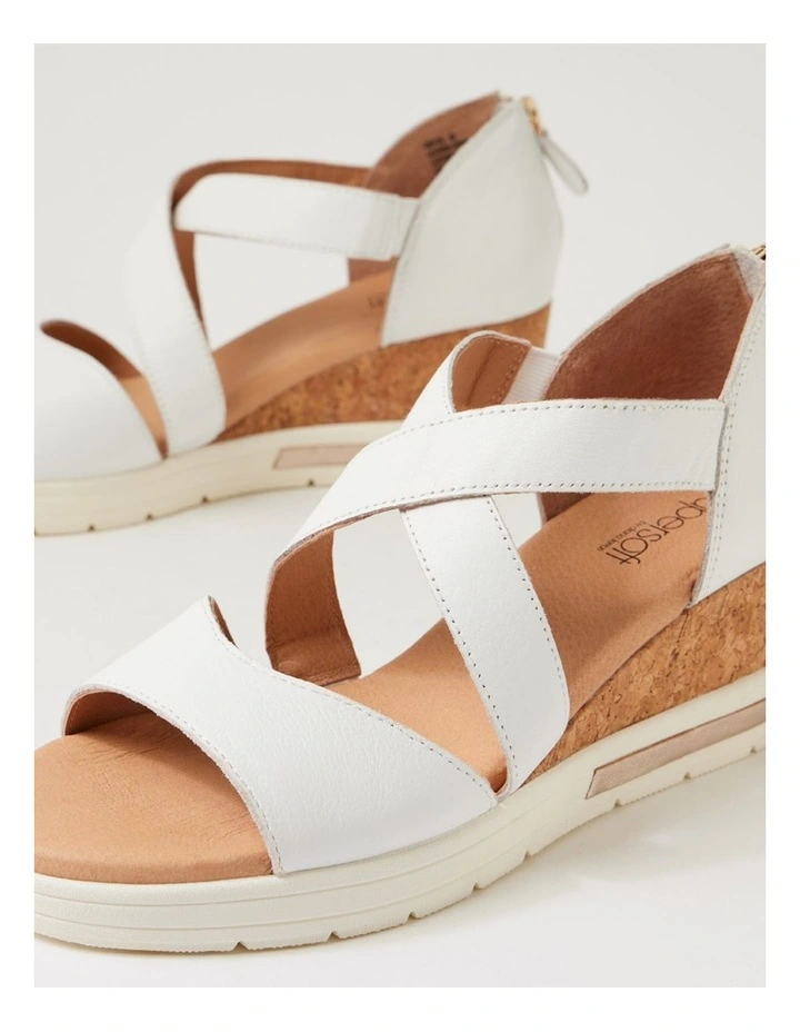 Amy White Leather Sandals image 5
