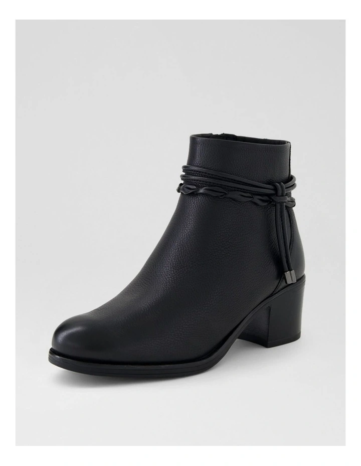 Carnations Black Leather Ankle Boots image 2