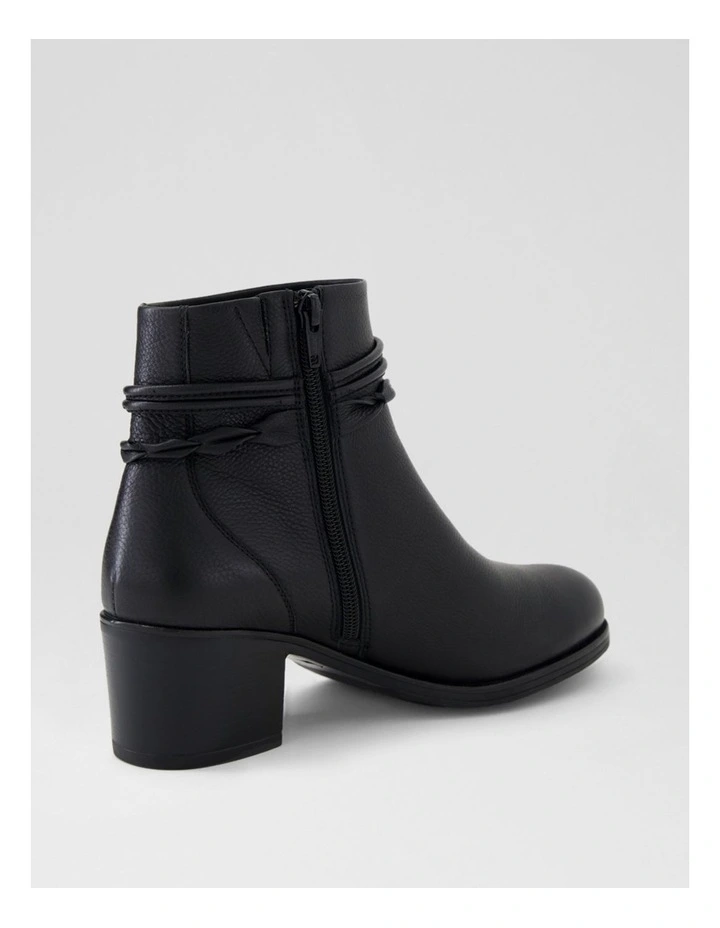 Carnations Black Leather Ankle Boots image 3