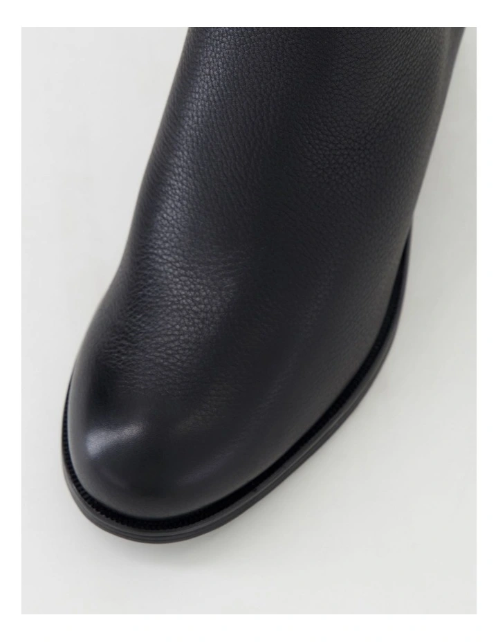 Carnations Black Leather Ankle Boots image 4