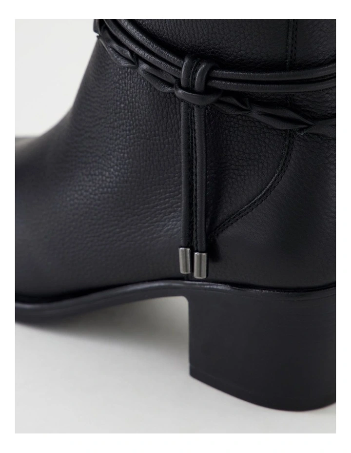 Carnations Black Leather Ankle Boots image 5