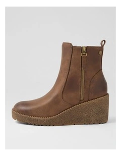 Layee Dark Taupe Microsuede Ankle Boots