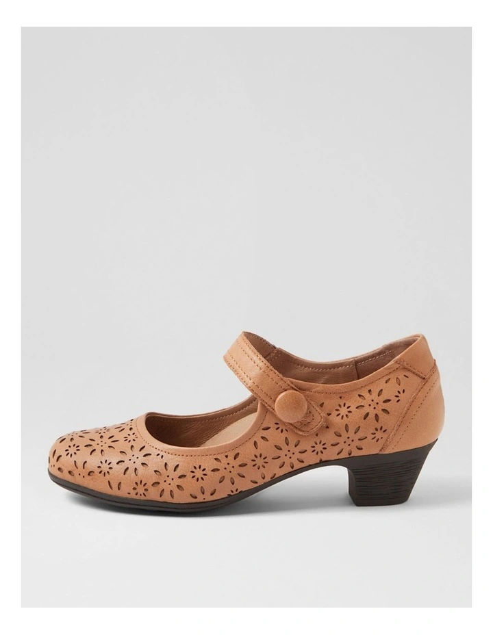 Lindeal Dark Tan Leather Heels image 1
