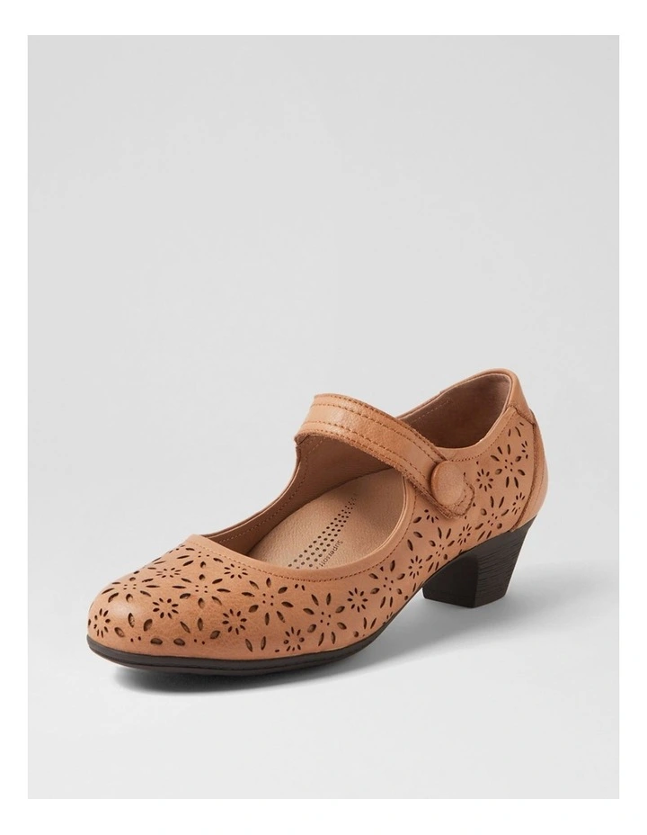 Lindeal Dark Tan Leather Heels image 2