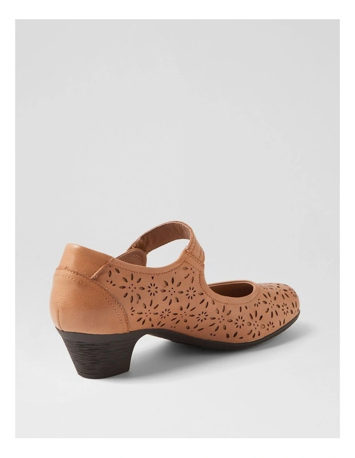 Lindeal Dark Tan Leather Heels image 3