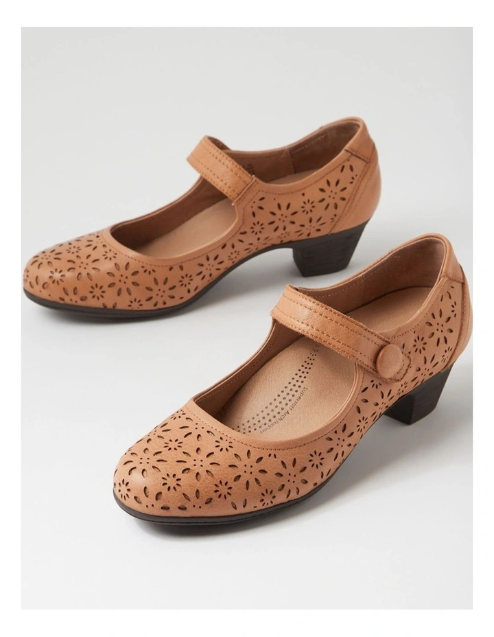Lindeal Dark Tan Leather Heels image 5