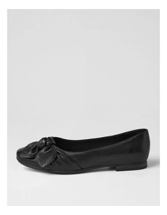 Ulrich D Black Leather Ballet Flats