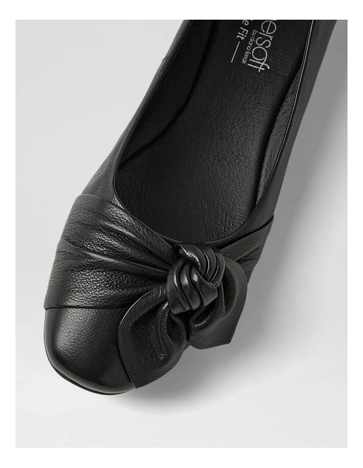 Ulrich D Black Leather Ballet Flats image 4
