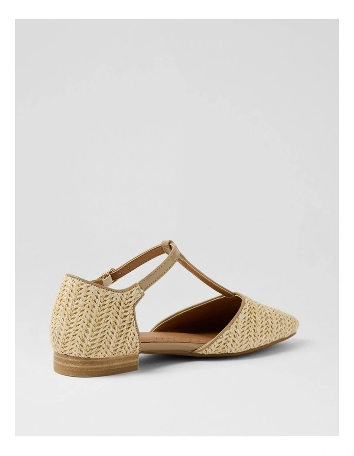 Allora Natural Synthetic Raffia Flat Shoes image 3