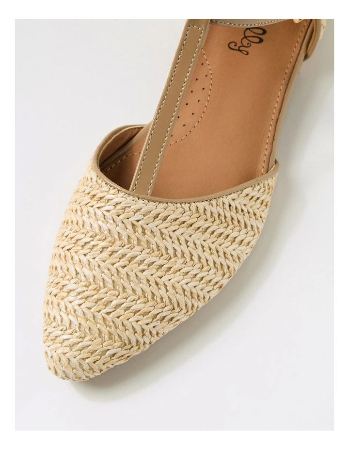 Allora Natural Synthetic Raffia Flat Shoes image 4